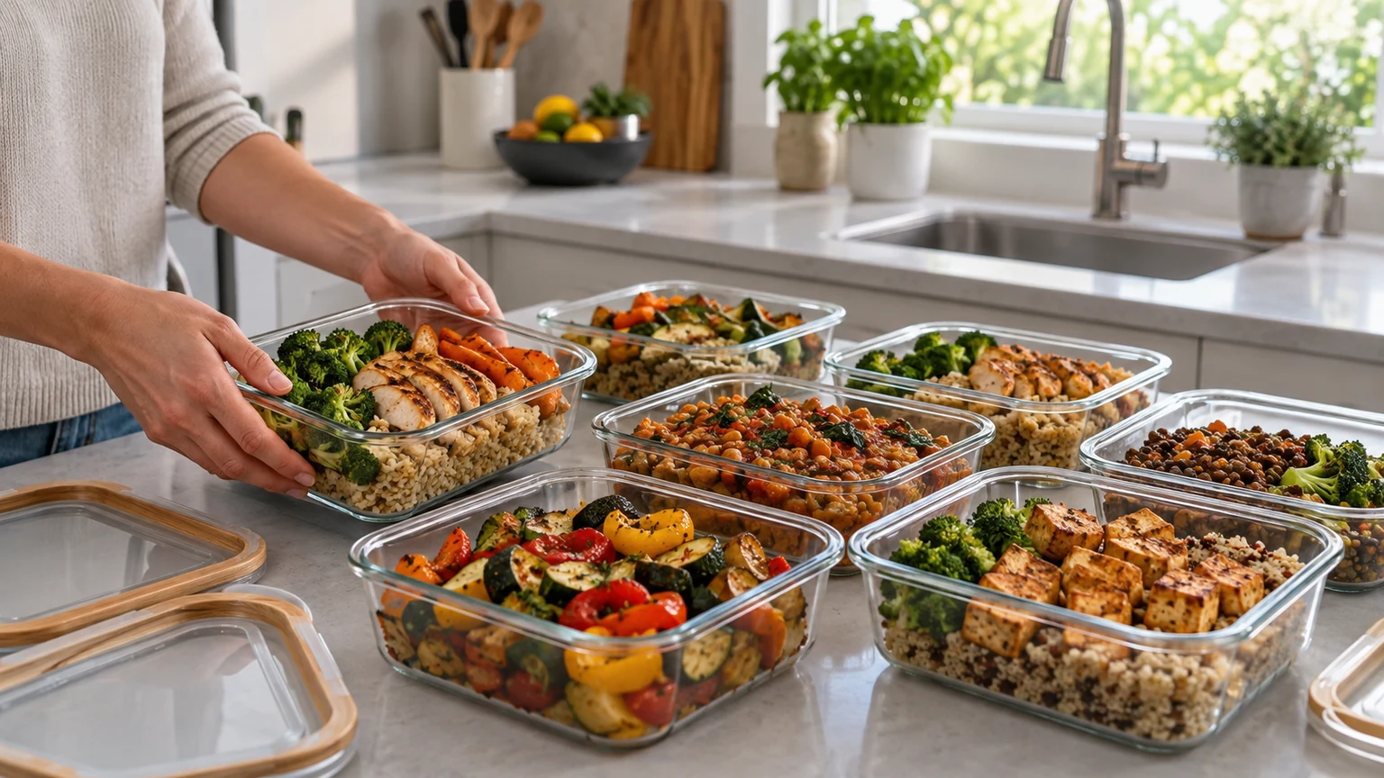 Photo éditoriale pour Batch cooking équilibré : 5 menus sains et rapides pour la semaine